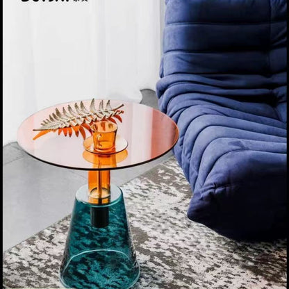 BoShi Trendy Glass Round Coffee Table
