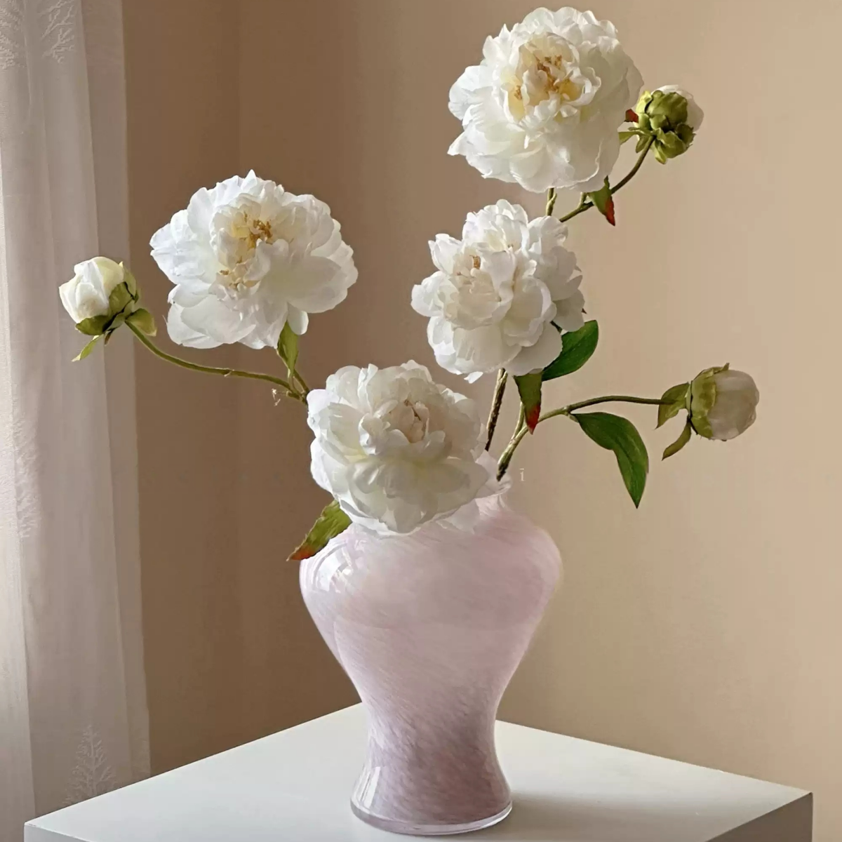 Blush Light Hand-Blown Glass Vase