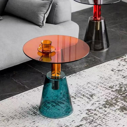 BoShi Trendy Glass Round Coffee Table