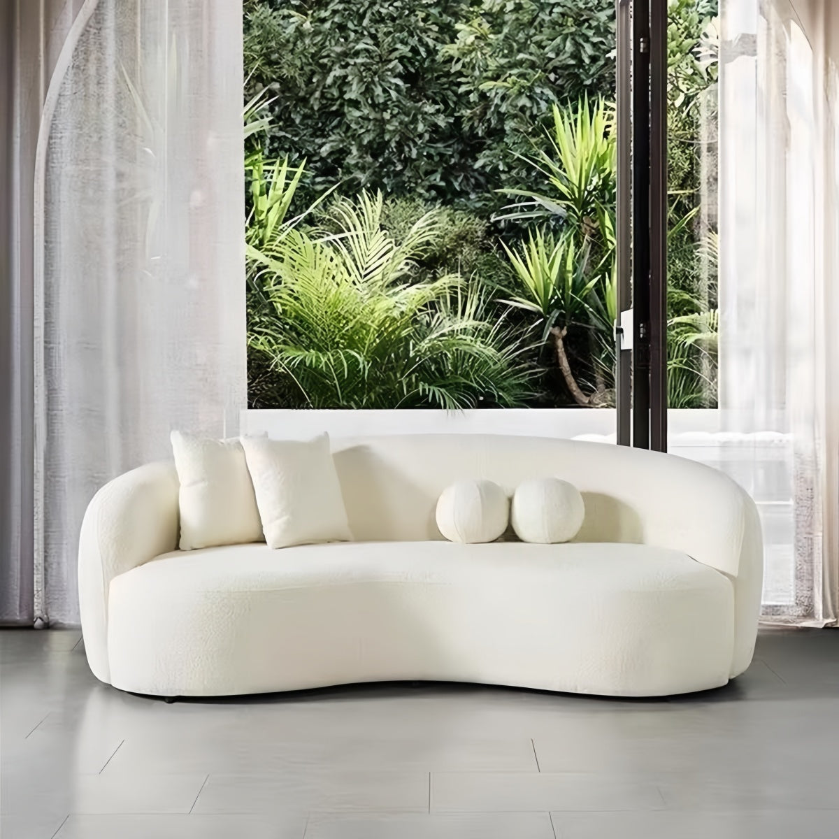 Luna Curve Bouclé Sofa