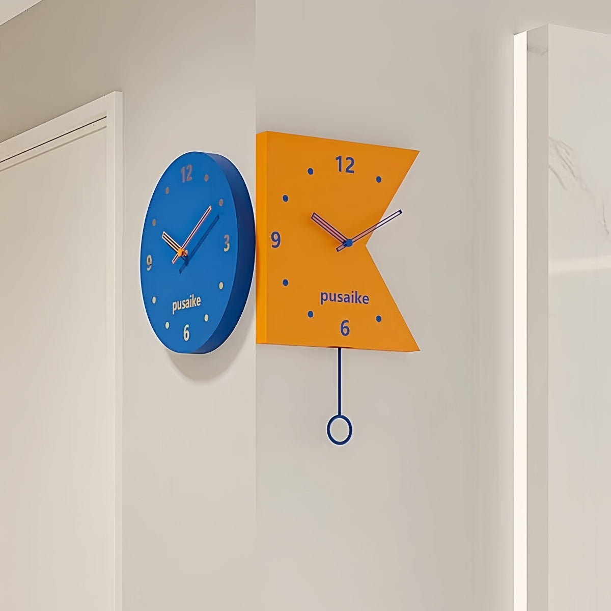 Axis Corner Double-Sided Wall Clock