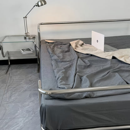 Minimalist Floating Stainless Steel Bed Frame