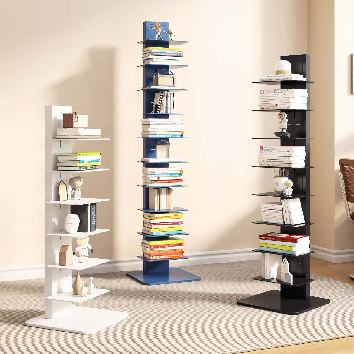 Slim Vertical Floating Book Rack