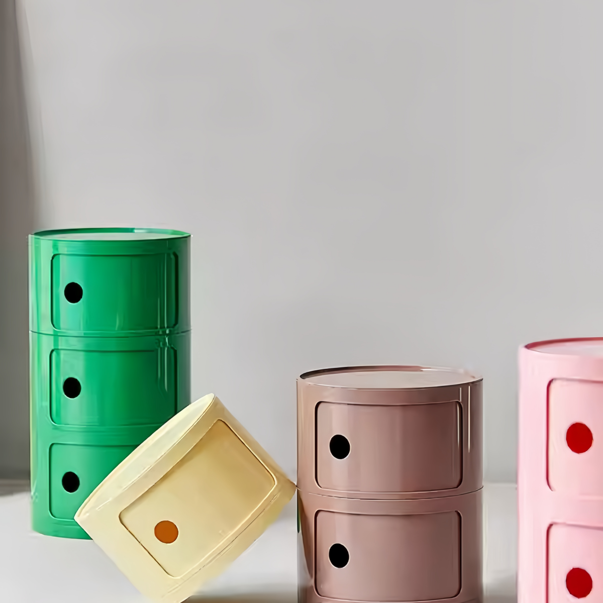 MAKA Round Bedside Storage Cabinet