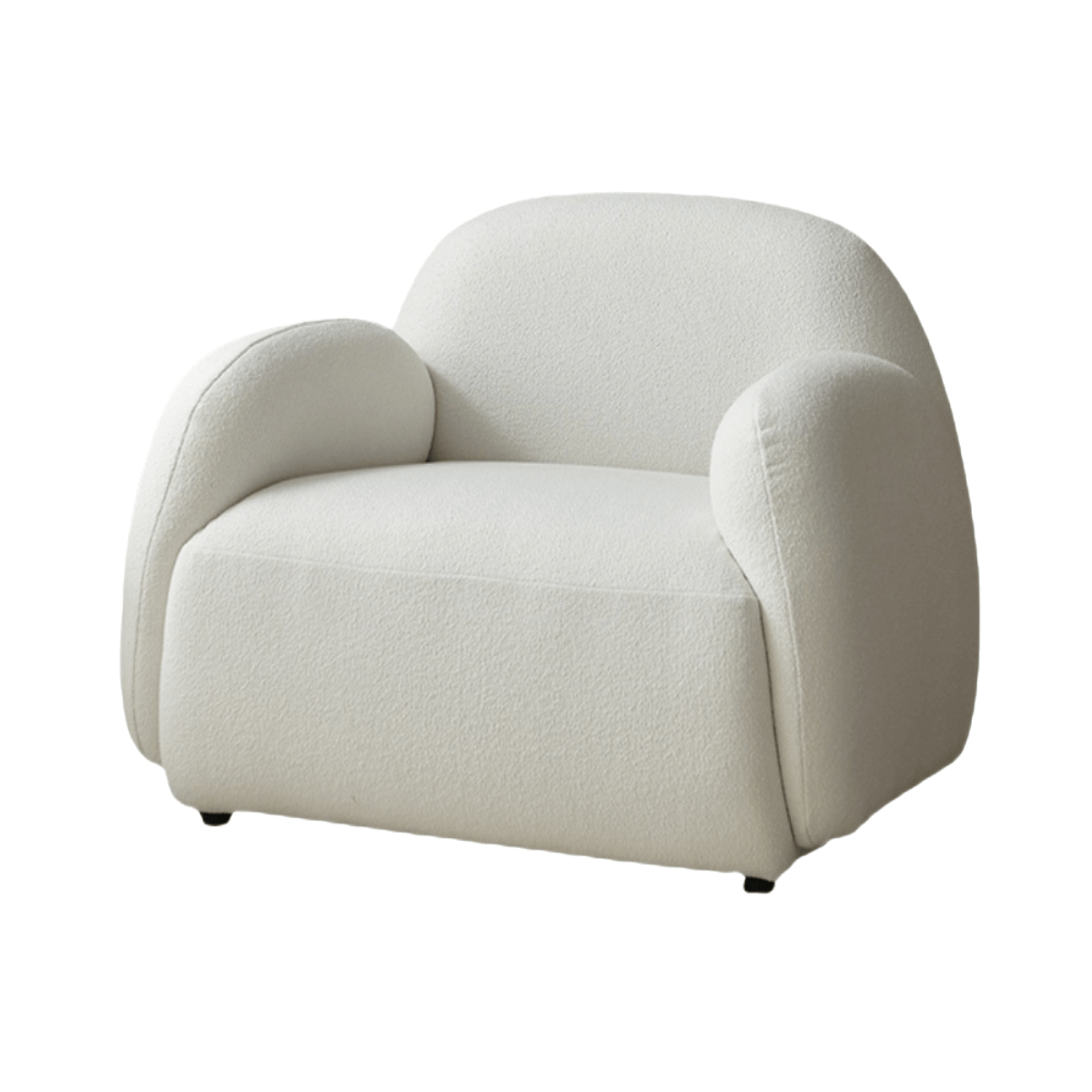 cozy coral plush lounge chair  in White