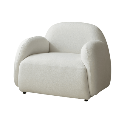 cozy coral plush lounge chair  in White