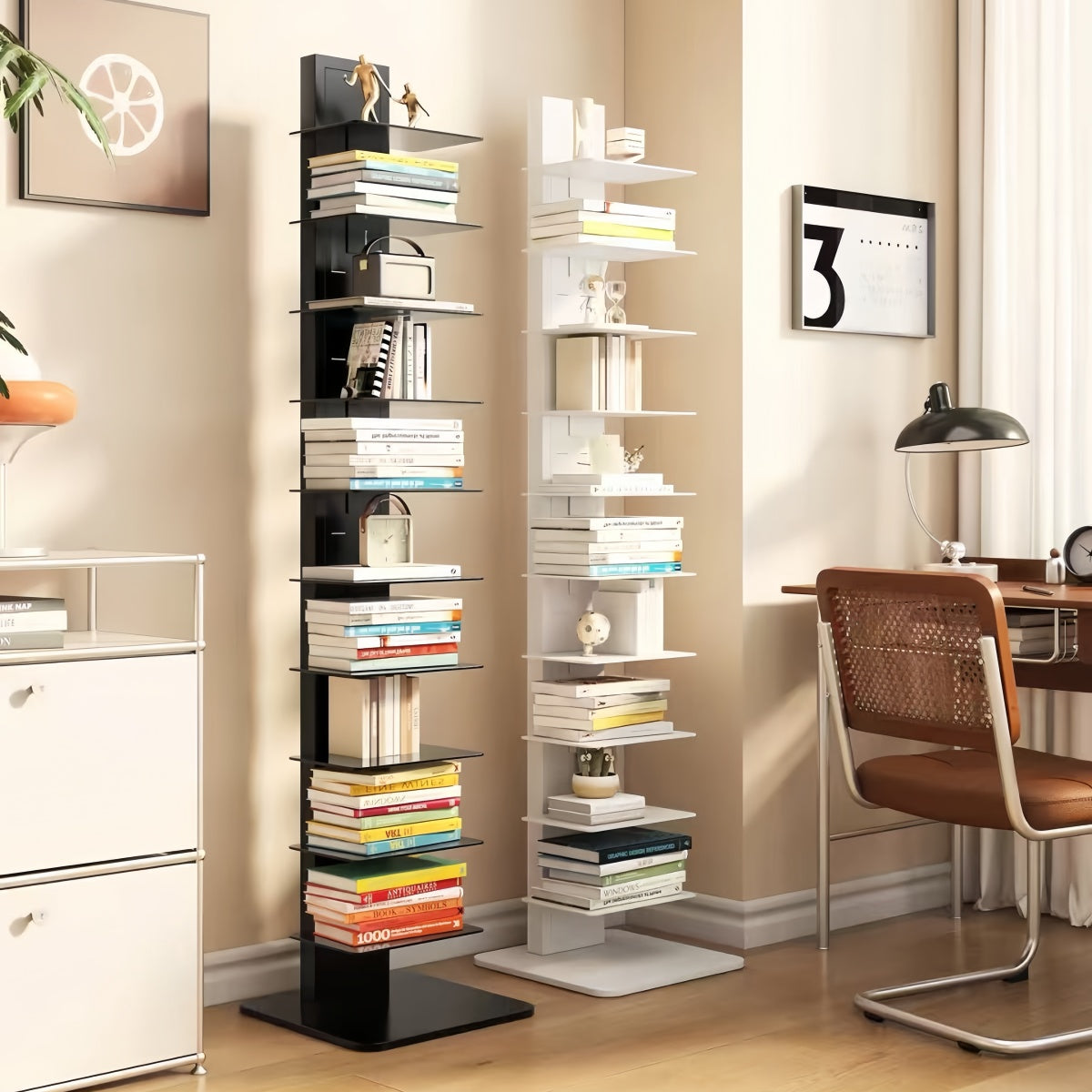 Slim Vertical Floating Book Rack