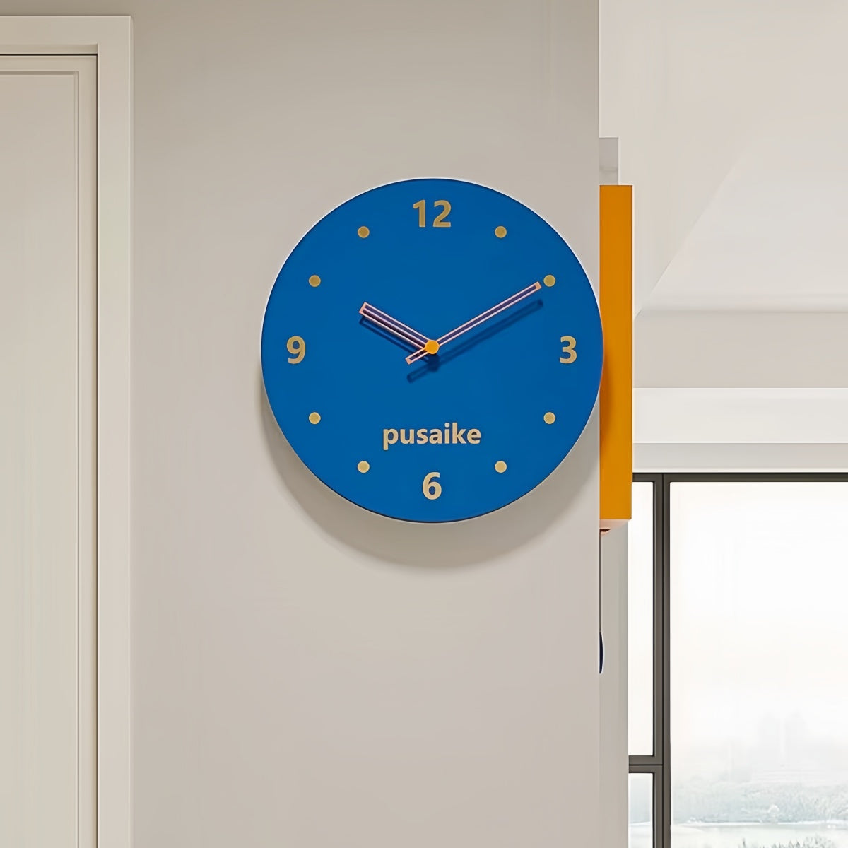 Axis Corner Double-Sided Wall Clock