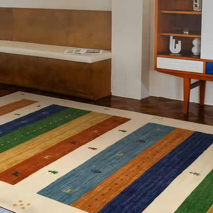 Colorful Striped Wool Rug