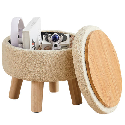 Modern Teddy Velvet Storage Ottoman|Compatible with various settings: bedrooms, coffee corners, bars, nurseries, and more