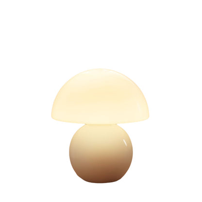 Beige Mushroom Table Lamp|Hand-blown glass lampshade with a timeless mushroom shape
