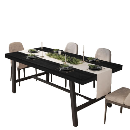 Black Industrial Dining Table|Spacious Dimensions