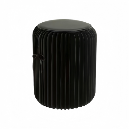 Black Modern Accordion-Style Foldable Stool|Honeycomb Structural Design