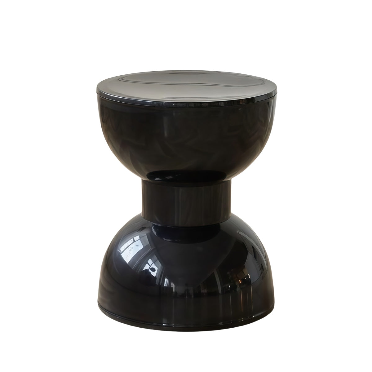 Black Modern Hourglass Side Table|Multi-Functional