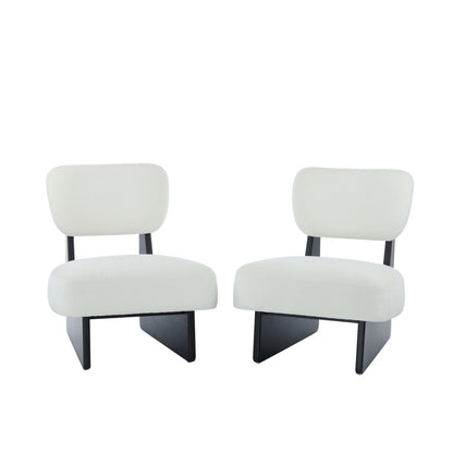 Black_white_Modern Armless Accent Chairs|Easy Assembly