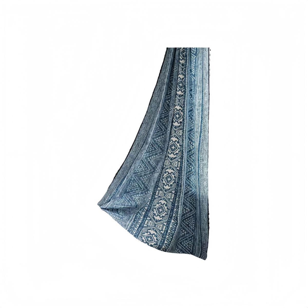 Blue Boho Geometric Cotton-Linen Curtains|Premium Fabric