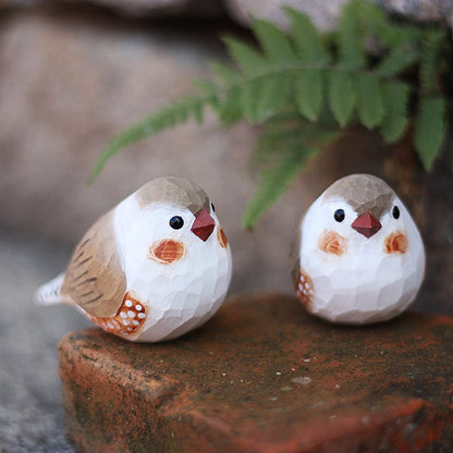 Hand-Carved Wooden Bird Figurine