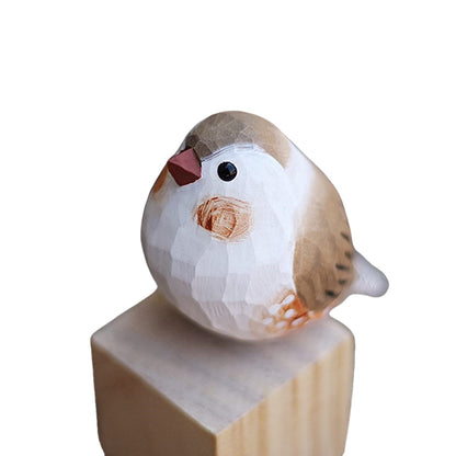 Brown Hand-Carved Wooden Bird Figurine|Versatile Decor
