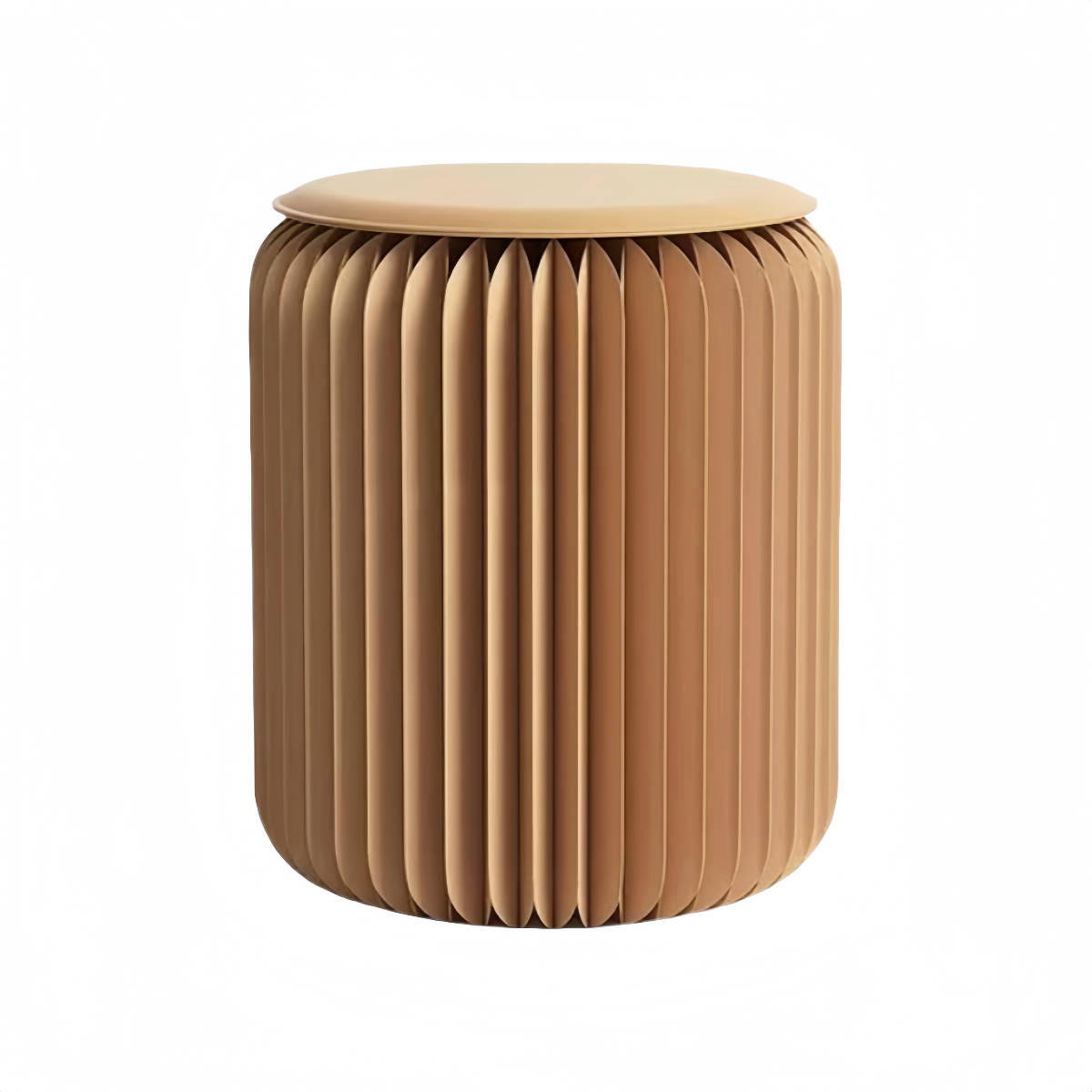 Brown Modern Accordion-Style Foldable Stool|Elegant Accordion Texture
