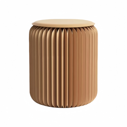 Brown Modern Accordion-Style Foldable Stool|Elegant Accordion Texture