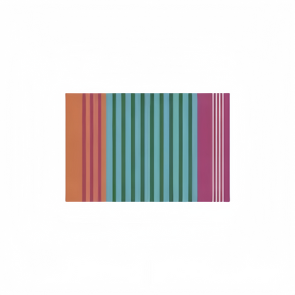 Color Symphony Striped Rug|Eye-catching multicolor vertical stripe design