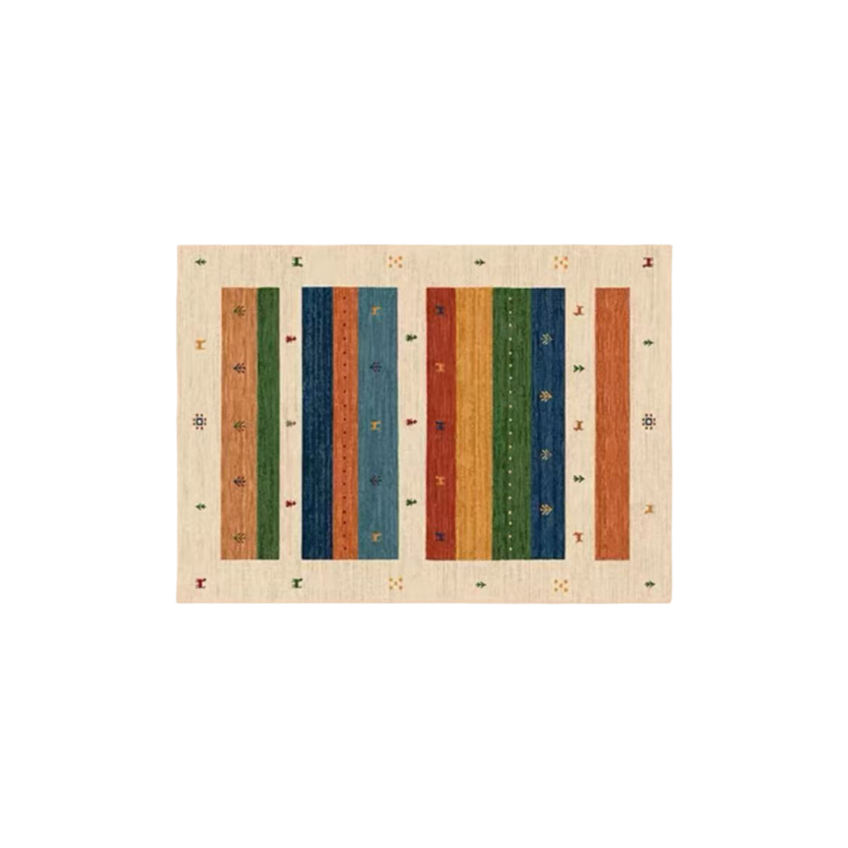 Colorful Striped Wool Rug