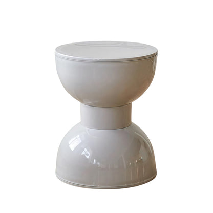 Gray Modern Hourglass Side Table|Durable & Lightweight