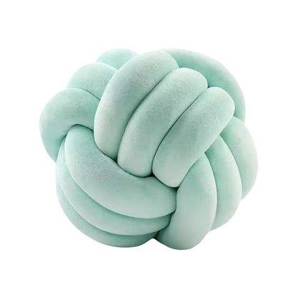 Green  Knotted Round Throw Pillow|Unique Knot Design: Modern and eye-catching round shape adds a fun, artistic flair to any space.