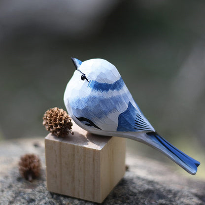 Hand-Carved Wooden Bird Figurine