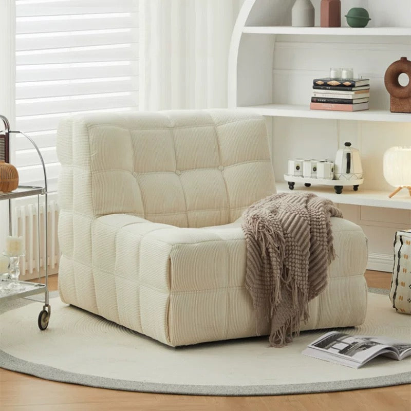 Box Tufted Mochi Sofa™ Lounge Chair（White）