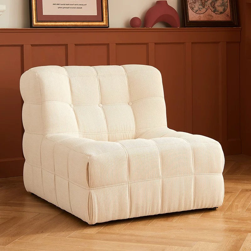 Box Tufted Mochi Sofa™ Lounge Chair（White）