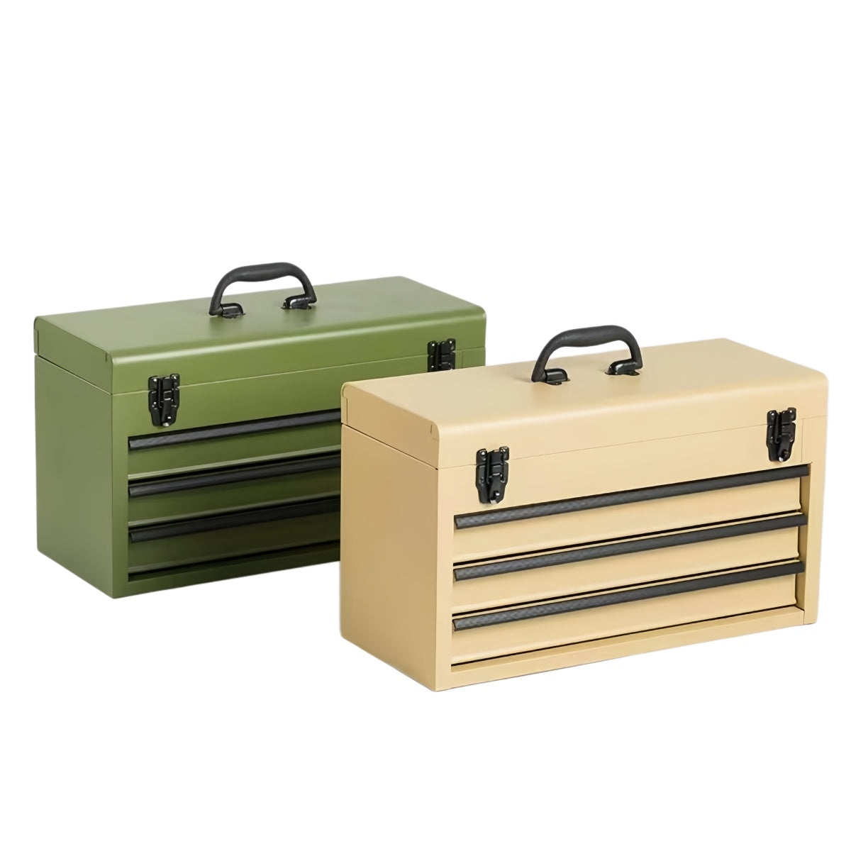 Industrial Metal Tool Box Organizer | 3-Drawer Portable Storage Case