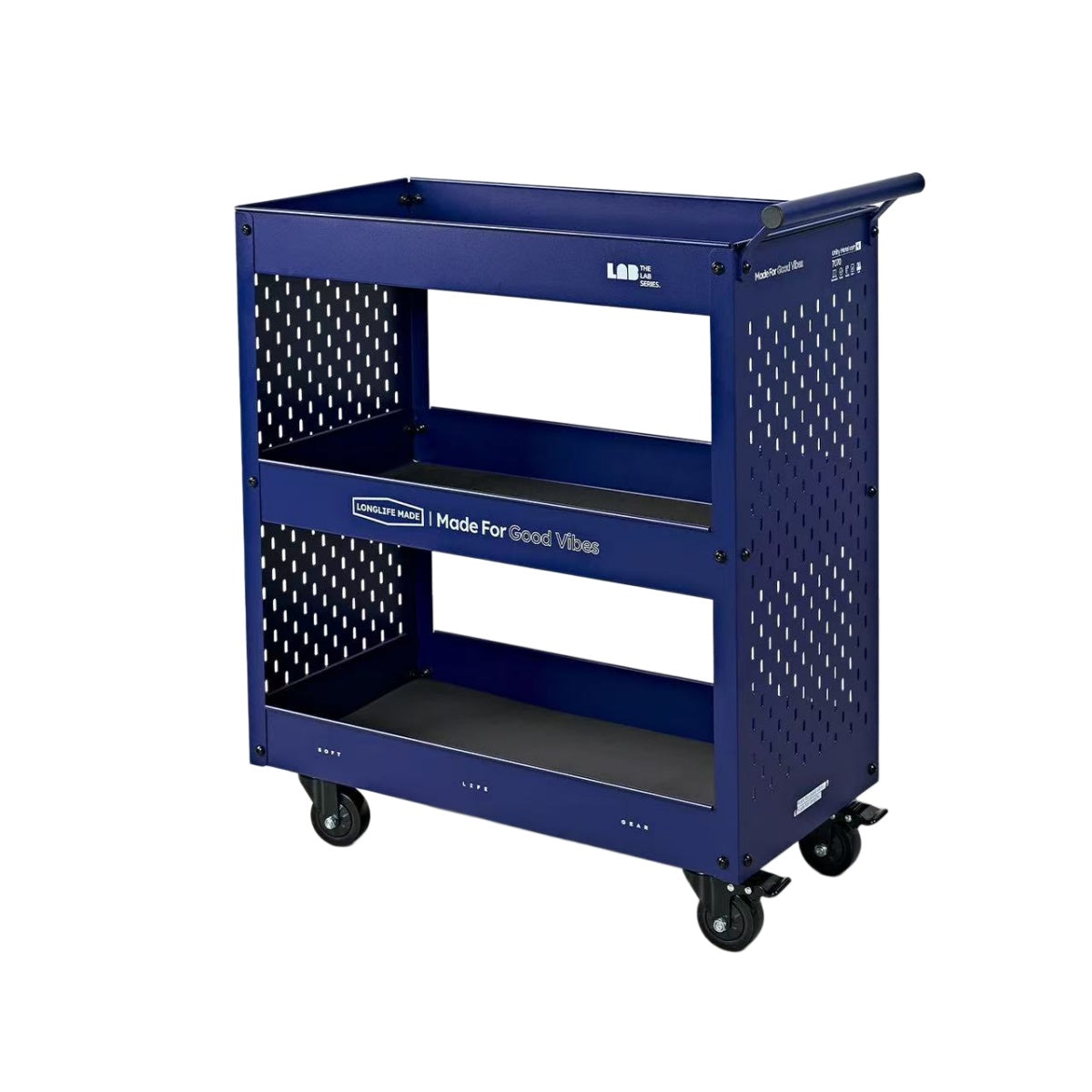 Industrial Rolling Cart with Wheels | Metal Storage Organizer Trolley ...