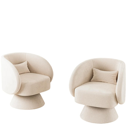 Light Taupe Modern_Swivel_Barrel_Chairs|Sturdy & Durable Build