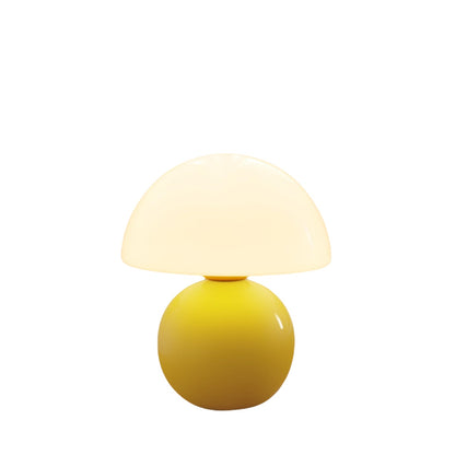 Yellow Mushroom_Table_Lamp|Art Nouveau-inspired design with a stained ceramic base