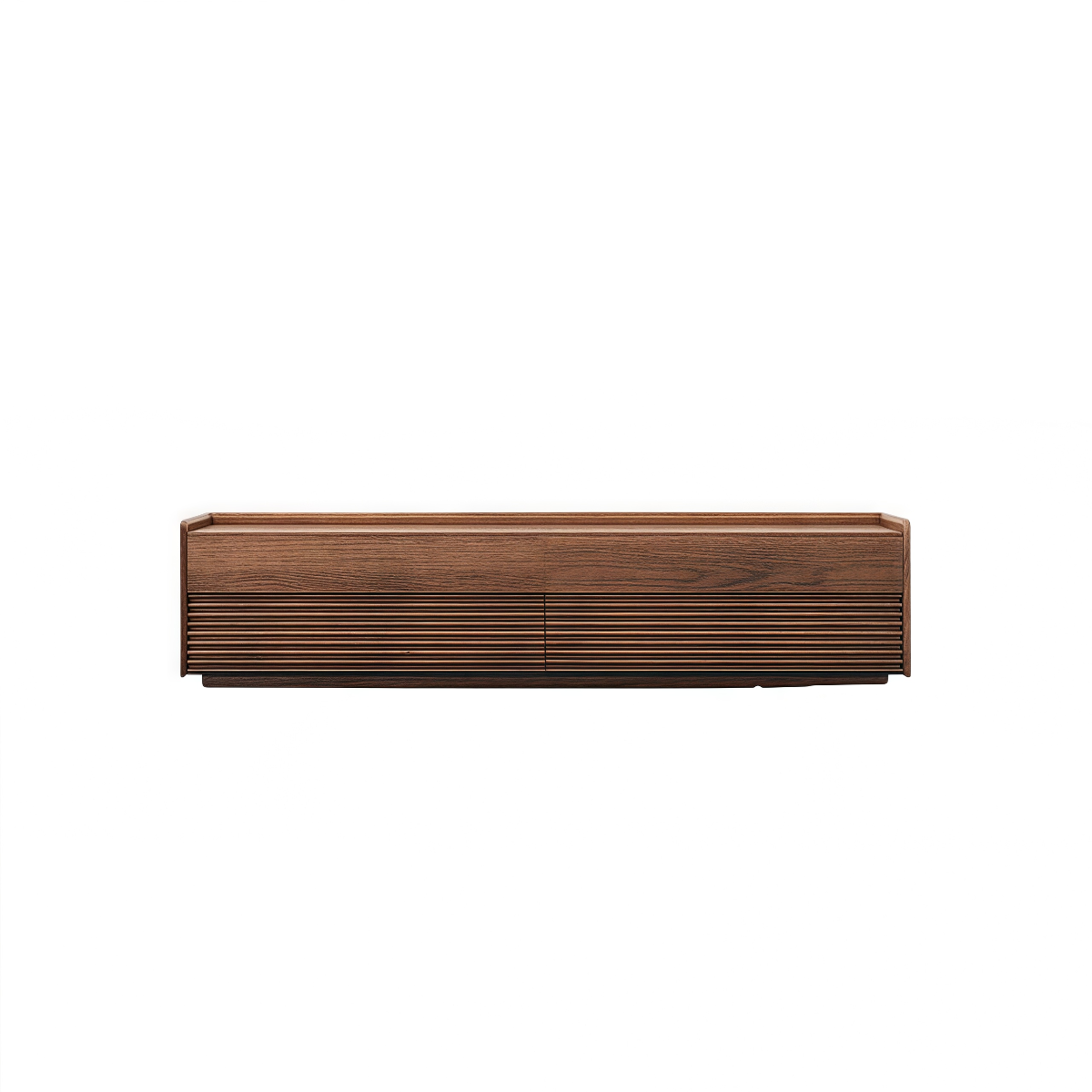 LuxeGlow Mid-Century TV Stand|Smart Storage: Includes double-door cabinets, open display shelves, and roomy drawers to keep media 
