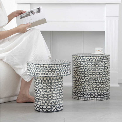 Natural Shell Elegant Accent Table Set