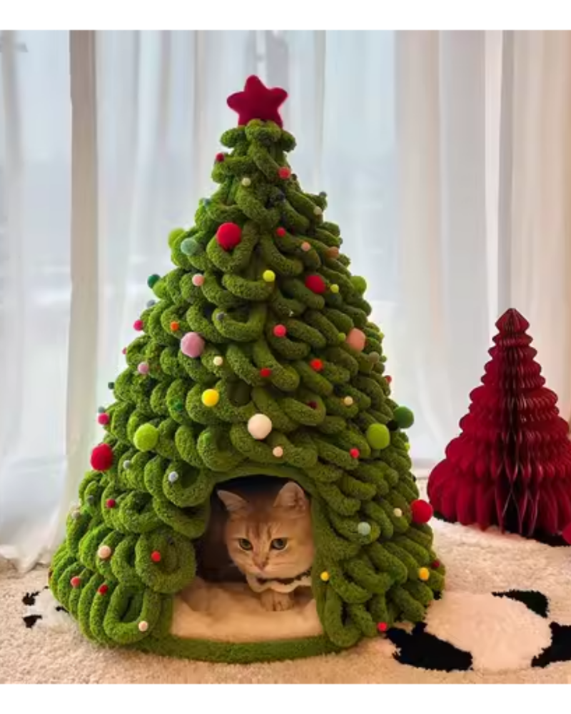 DIY Christmas Cat Cave (Materials and Instruction included)