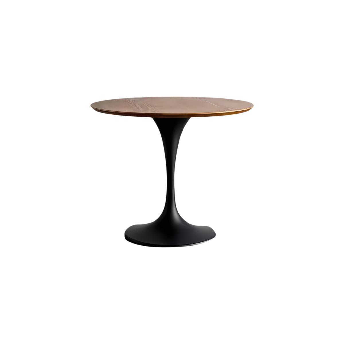Onyx Round Table|Round natural wood tabletop with visible grain patterns