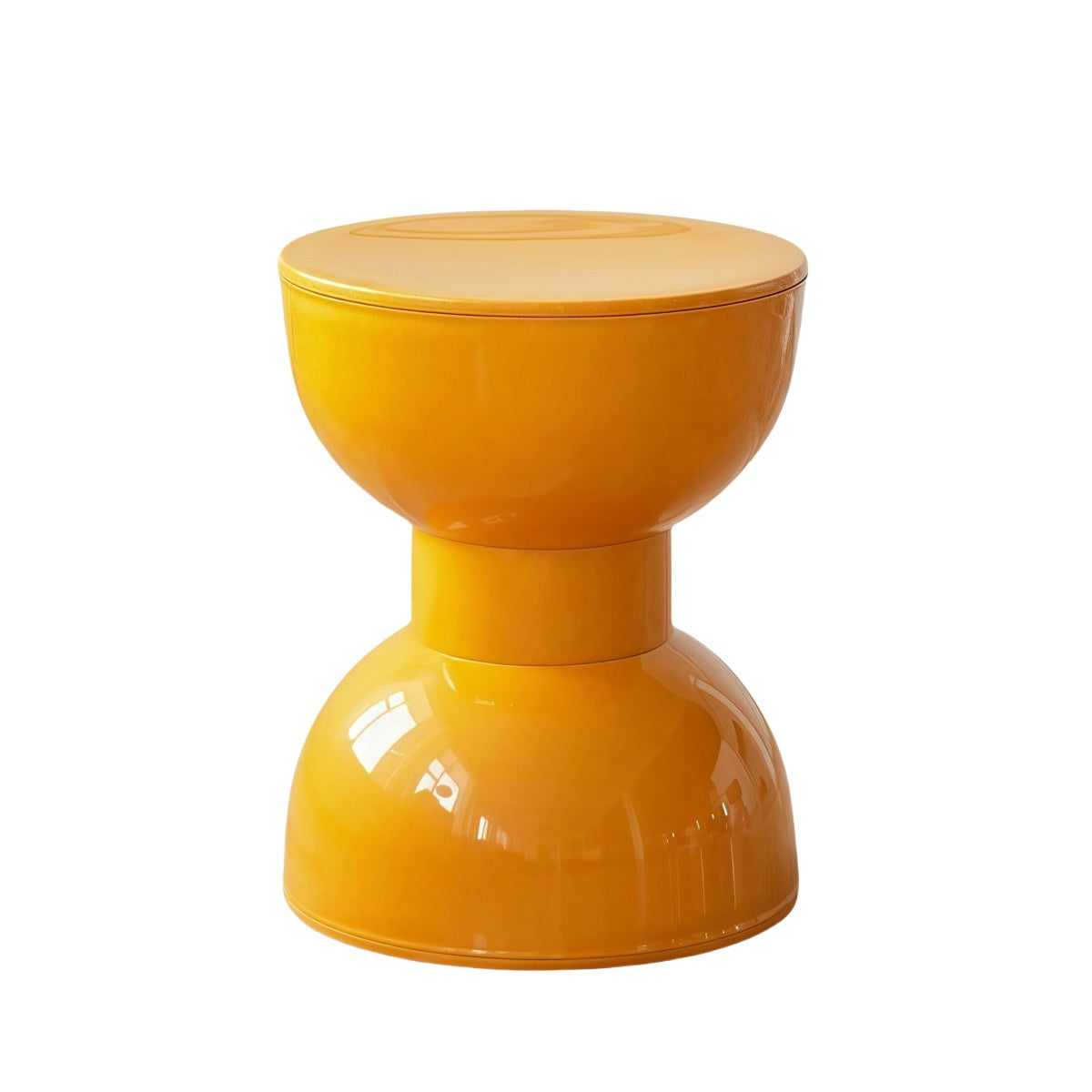 Orange Modern Hourglass Side Table|Compact & Space-Saving