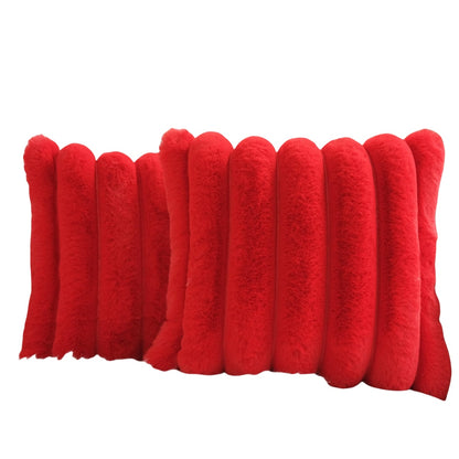 Red Faux_Fur_Plush_Throw_Pillow_Covers|Versatile Decoration