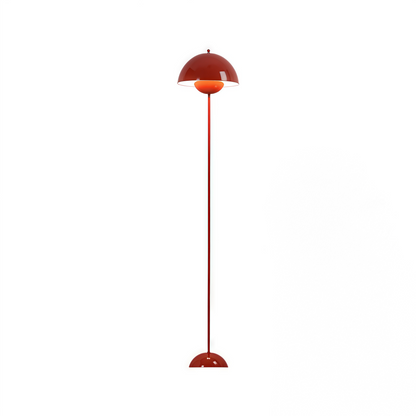 Red Reed Iron Frame Floor Lamp|Sleek Industrial Design
