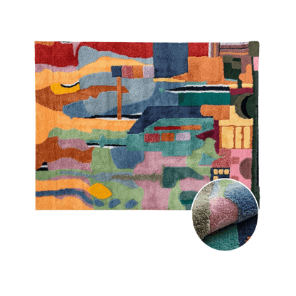 creative colorful skyscraper rug