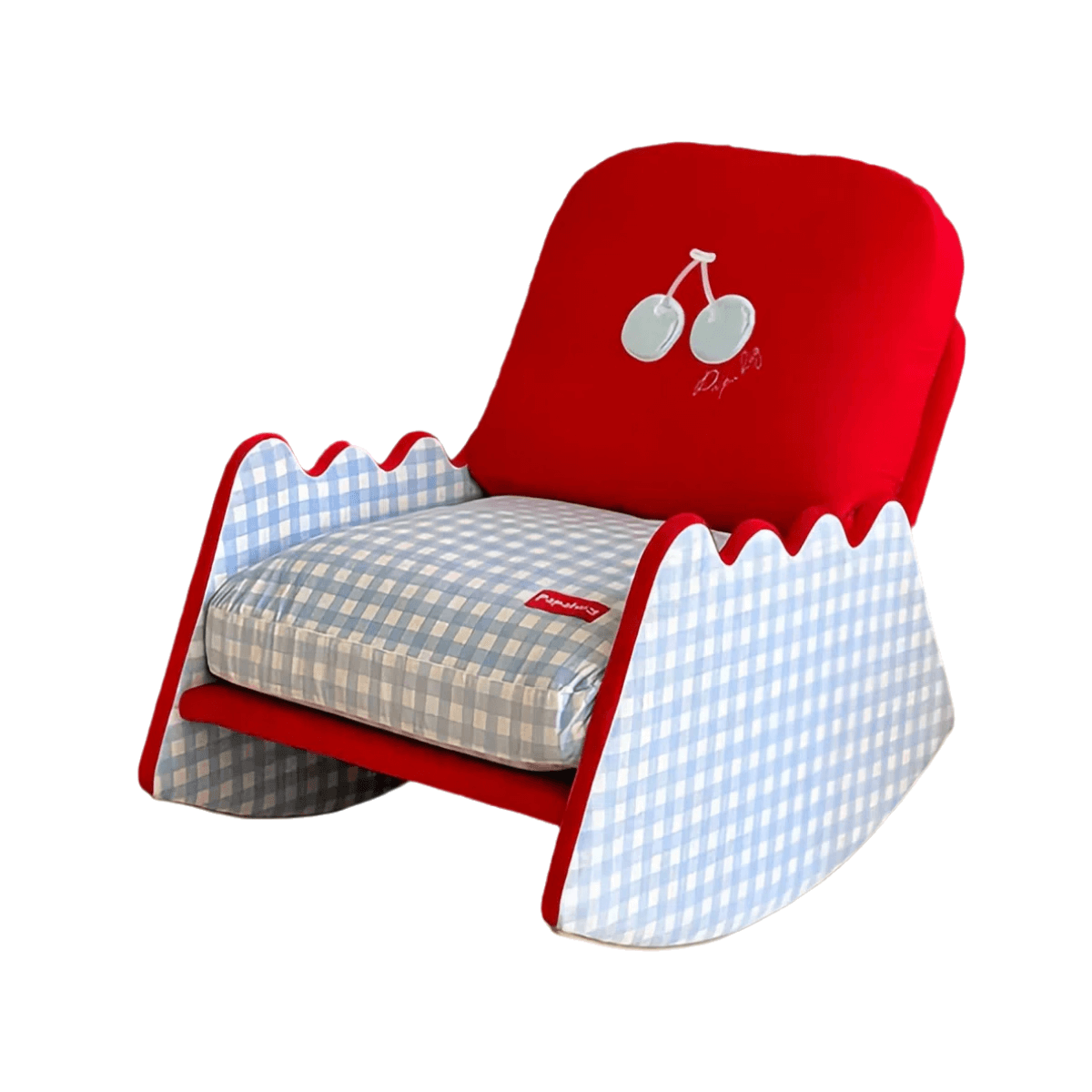 Classic Red Gingham Rocking Chair