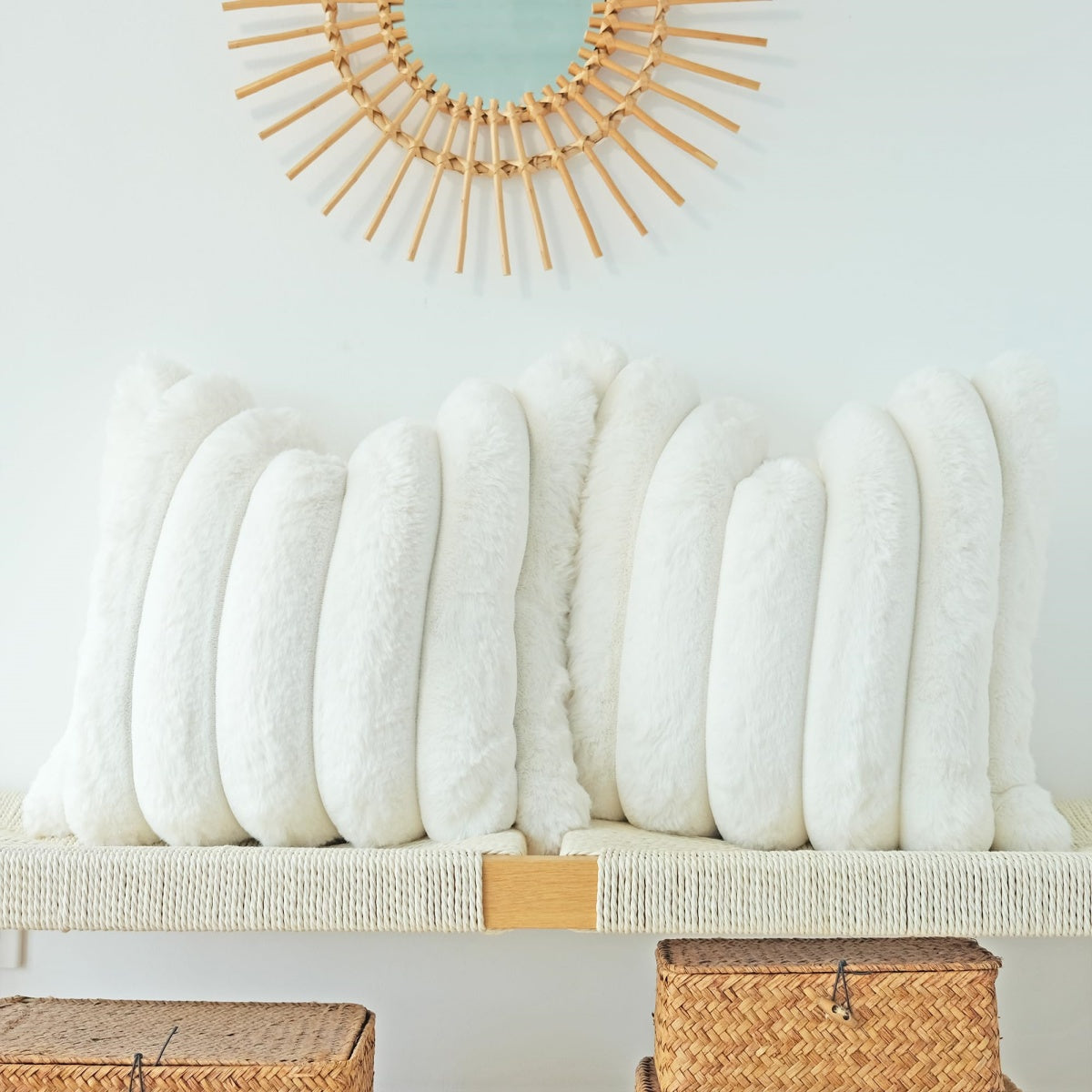 Faux Fur Plush Throw Pillow Covers