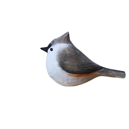 Hand-Carved Wooden Bird Figurine