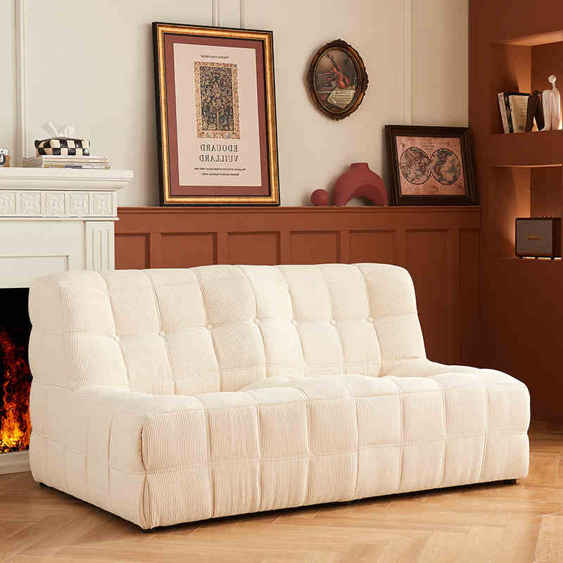 Box Tufted Mochi Sofa™ Lounge Chair（White）