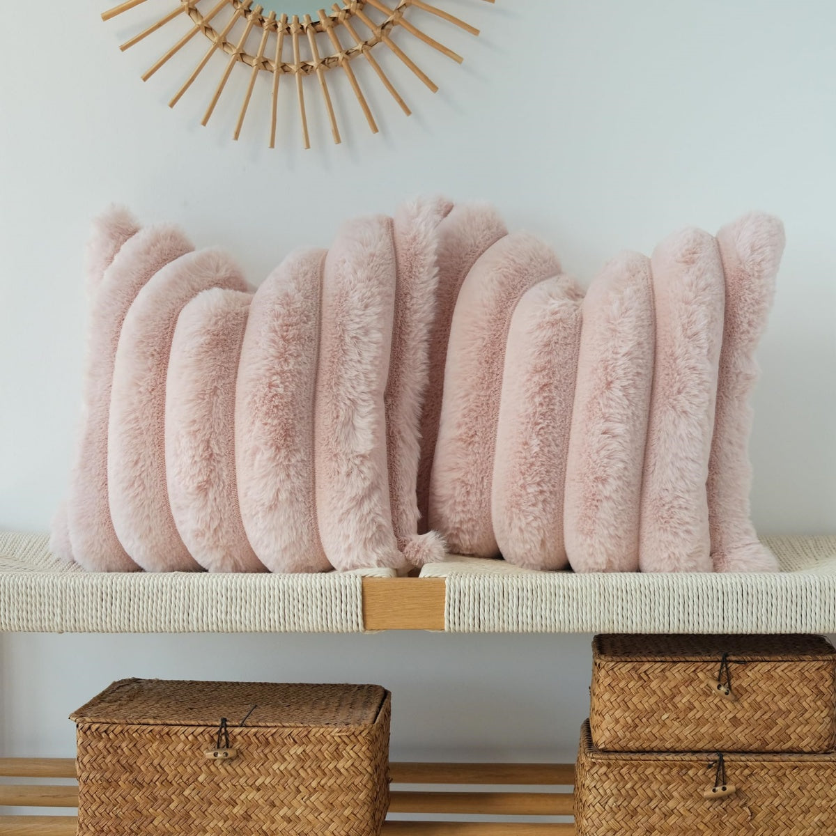 Faux Fur Plush Throw Pillow Covers