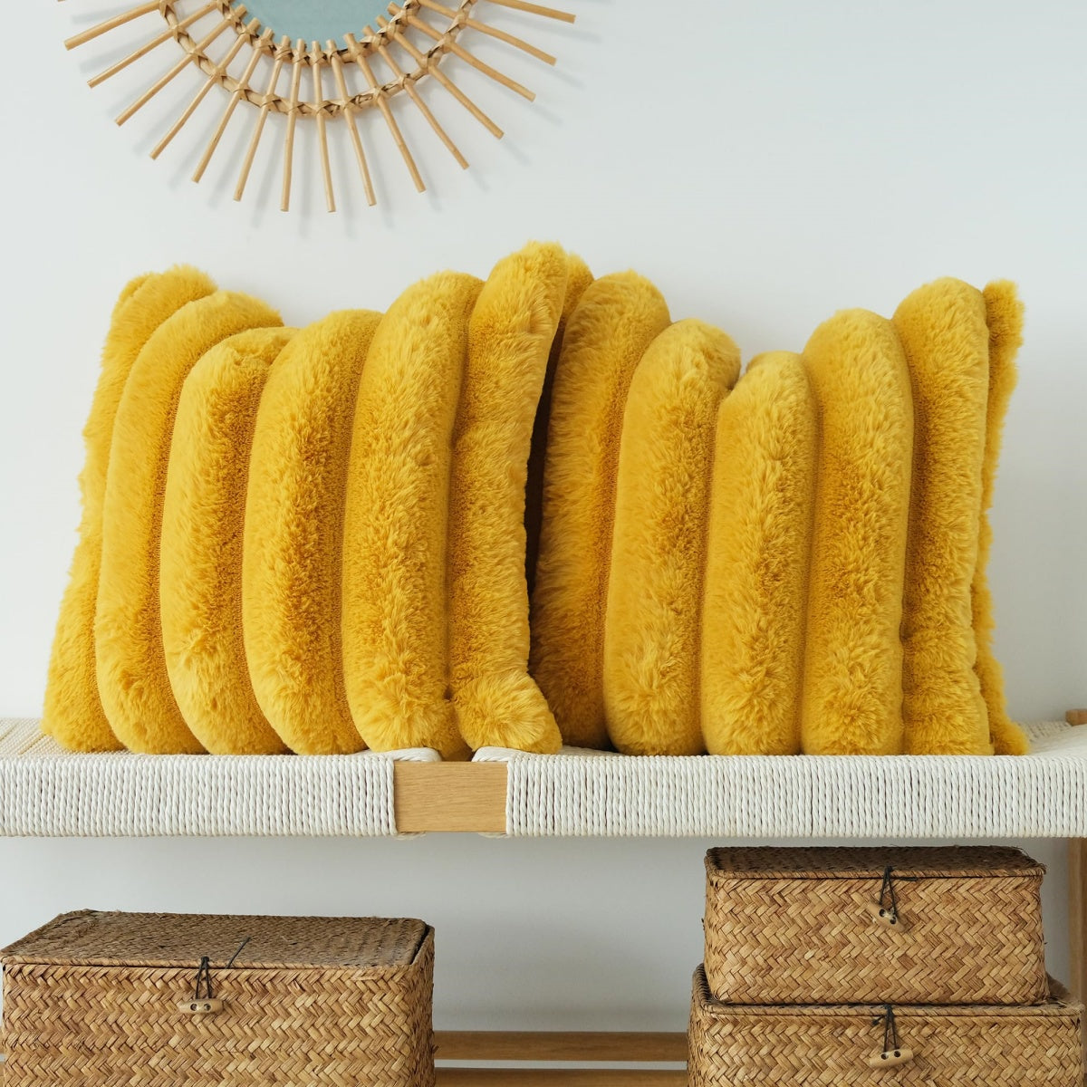 Faux Fur Plush Throw Pillow Covers