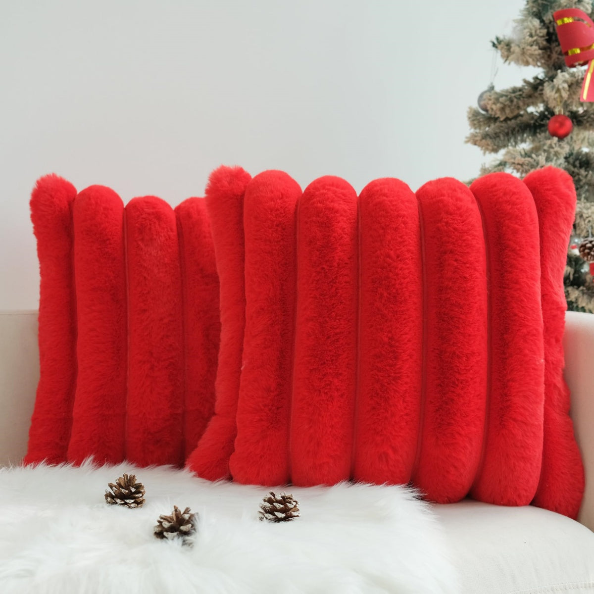 Faux Fur Plush Throw Pillow Covers